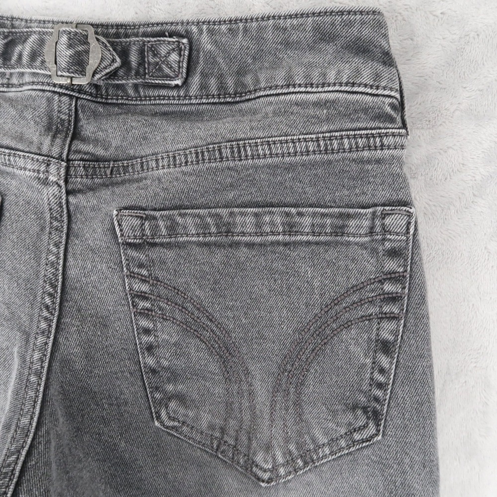 Hollister Jeans Womens 0S w25 Short Fits 26x29 Gray Low-Rise Baggy Cinch Back - Picture 9 of 13